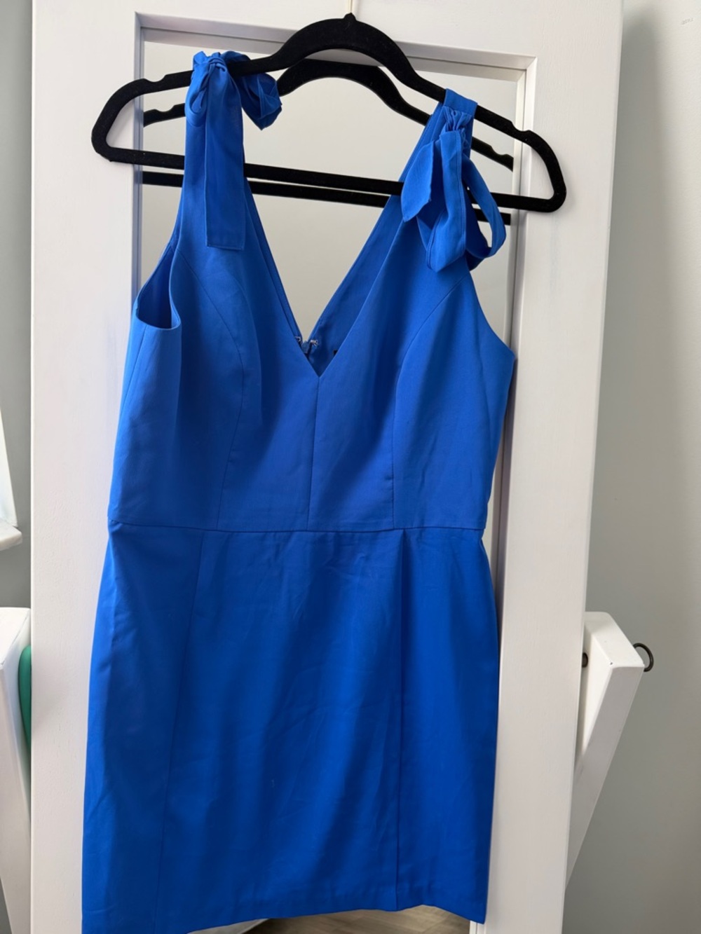 Aqua Bright Blue Tie-Shoulder Mini Dress